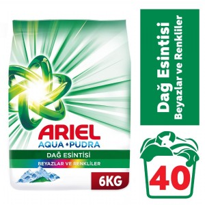 Ariel 6 kg Toz Çamaşır Deterjanı Dağ Esintisi Beyazlar Renkliler